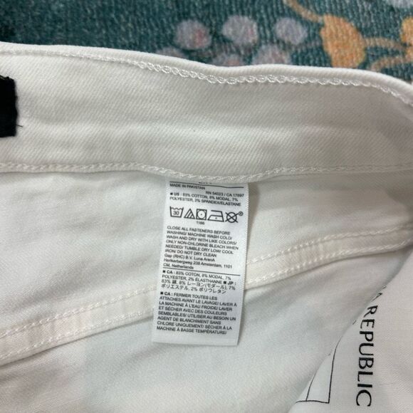 Banana Republic Jeans Womens Size 27 White Cropped Bootcut Button Fly High Rise - Picture 9 of 13